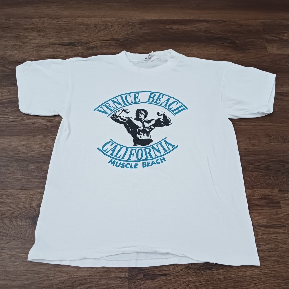 Vintage Venice Beach California Muscle Beach T-Shirt Big Bear Single Stitch M